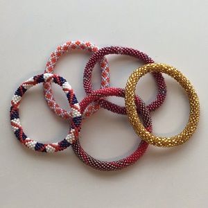 Set of 5 Nepal Bead Bracelets